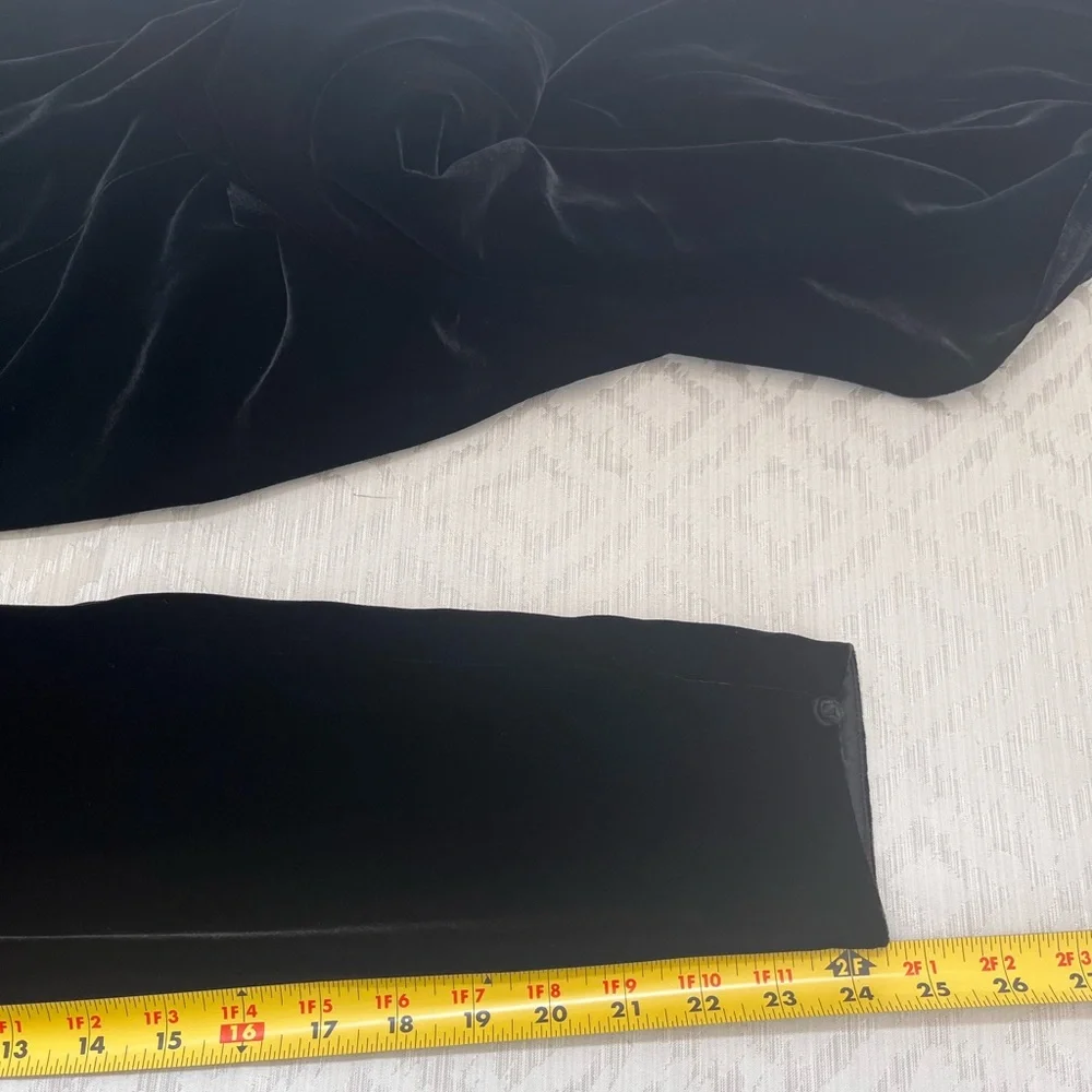 Eileen Fisher Black Velvet Long Sleeve Dress Rayon Silk Blend Size M - Picture 7 of 7